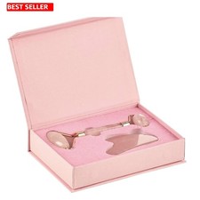 Auténtico rodillo de jade de cuarzo rosa y Gua Sha: rejuvenecimiento facial definitivo