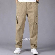 Pantalones de chándal cargo de algodón para hombre Pantalones informales Deportes rectos Moda Formal