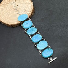 Pulsera de joyería de plata esterlina 925 hecha a mano de piedras preciosas t...