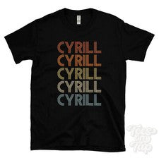 CAMISETA ESTILO RETRO REPETIDO CIRILO Hombre y Mujer Novedad Genial Nombre Regalo