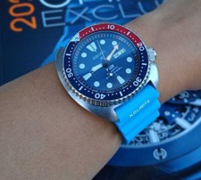 Correa De Reloj De Caucho Para Citizen Promaster Ancho Azul Deportivo 20mm NUEVO