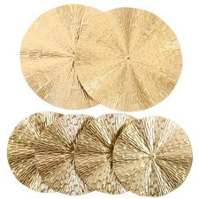 6 piezas redondo de metal para colgar en la pared decoración tono dorado elegante acento para el hogar