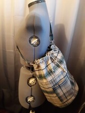 Bolso de Mano Retro a Cuadros Doble Asa Bolso de Hombro Cubo Cartera Verde Marfil Bandolera