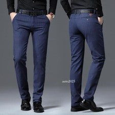 Pantalones Elegantes Para Hombre Ropa De Vestir Formal De Algodón Moda Negocios