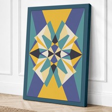 Mandala geométrico Art Deco lienzo impresión arte de pared decoración del hogar listo para colgar