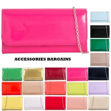 Bolso sin asas de charol liso para mujer Noche Fiesta Moda Bolso de hombro