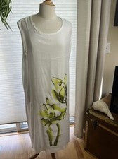 Para mujeres Verano Informal Moda Estampado Sin Mangas Cuello Redondo 21.5” Busto 39”L