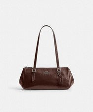 Bolso de hombro de cuero de arce COACH CBJ05 SVMPL Silver Hardware JDM...
