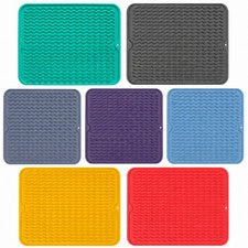 Estera de secado de platos de silicona 16x12 estante de drenaje ranurado resistente al calor sin BPA