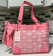 Bolso de Mano Juicy Couture Vintage Couture Daydreamer Rosa Lazo Y2K