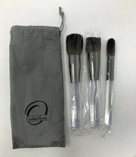 Juego de 3 brochas de maquillaje Opulent Beauty asas transparentes sintéticas