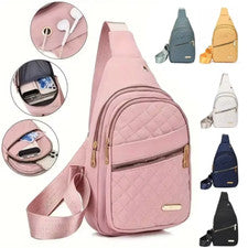 Damen Brusttasche Kleine Umhängetasche Oxford Stoff Rucksack Tasche Reise