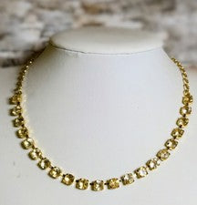Collar clásico enchapado en oro de 18 quilates citrino amarillo natural de 14,7 quilates totales