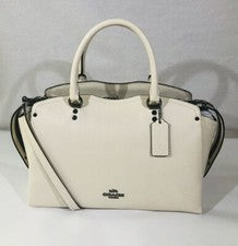 Bolso de mano COACH Drew para mujer, tiza