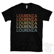 CAMISETA ESTILO RETRO REPETIDA LOURENZA Hombre y Mujer Novedad Genial Nombre Regalo