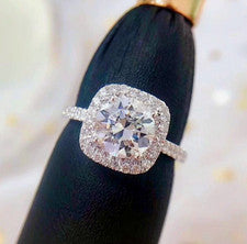 Anillo ajustable de piedra cuadrada de cristal de plata de ley 925 para mujer joyería regalo Reino Unido