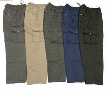 Pantalón de invierno de cintura elástica estilo carga combate térmico forrado de lana para hombre