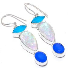 Pendiente de joyería de plata esterlina 925 con piedras preciosas de ónix...
