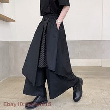 Pantalones de vestir holgados de moda japonesa para hombre de gran tamaño gótico informal pantalón pierna ancha