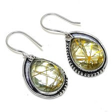 Pendiente de joyería de plata esterlina 925 hecho a mano con piedras preciosa...