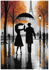Francia París Centro Ciudad Café Parque Cuadro Arte Póster Decoración Impresiones de Pared A4