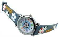 Alpha Saphir Reloj de Niños Pulsera de Plástico Gris Análogo Acero Inox 394G