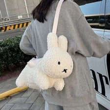 Lindo bolso de conejo de felpa de lana de cordero bolso bandolera bolso de mano niñas