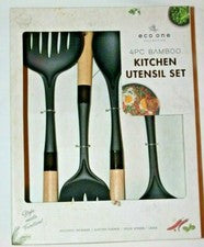 Juego de 4 utensilios de cocina de bambú Eco One Collection