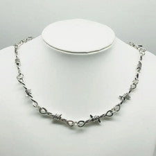 Collar gargantilla zarzas de alambre de púas de plata joyería de moda 1 pieza