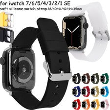 Correa deportiva de caucho de silicona para Apple Watch Series 8 7 6 correa de reloj 41 45 mm