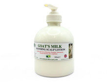 Loción calmante para cuero cabelludo con leche de cabra 300 ml psoriasis eccema picazón piel seca dermatitis