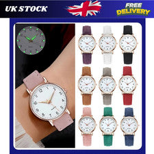 Mujeres Damas Relojes Pulsera Cuarzo Analógico Reloj Informal Cuero Regalo Moda Reino Unido