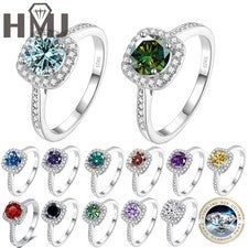 1CT Moissanite Rings s925 Sterling Silver Ring Wedding Band Engagement Jewelry
