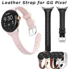 Correa de reloj delgada de cuero genuino para pulsera Google Pixel Watch 2 3 41 mm 45 mm