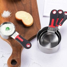 Juego de 4 cucharas medidoras con medidas grabadas precisas