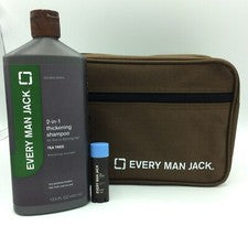 Juego de 3 piezas Champú Acondicionador Bálsamo Labial Espesante Árbol de Té Every Man Jack 2 en 1