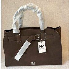 Bolso de Mano Rebecca Minkoff Sadie Cartera Fondant Marrón Cuero Vegano NUEVO