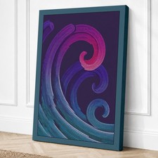 Lienzo abstracto con formas en espiral luminoso arte de pared decoración del hogar listo para colgar