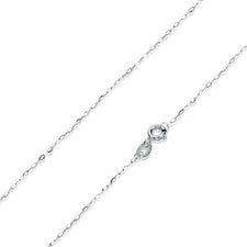 MATERIA Cadena Oro 375 Oro Blanco Mujer Niña - Collar 45 50cm Oro Joyería