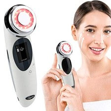 Masajeador Facial 4 en 1, Cuidado Diario de Glinillas Reafirmante Vibración Masaje Facial...