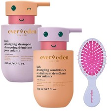 Evereden Kids Champú Acondicionador Set con Cepillo Vegano Desenredante Cuidado del Cabello NUEVO FS