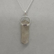 Plata de Ley 925 Cuarzo Rutilado DT X 1 Colgante Crecimiento Espiritual - Nuevo
