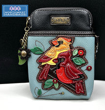 BOLSO BANDOLERA BOLSO CHALA AZUL CARDINAL GROUP PÁJARO CELULAR