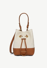 Bolso Bandolera STRATHBERRY Lana Osette Cuero Tostado Vainilla Bolso Cubo Nuevo sin Etiquetas
