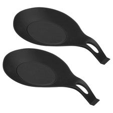 Soporte para utensilios de cocina de silicona resistente al calor de 3,74", negro 2 piezas