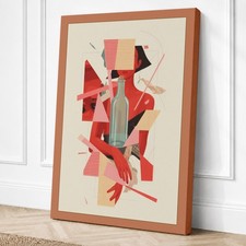 Fragmentos geométricos impresión abstracta en lienzo arte de pared decoración del hogar listo para colgar