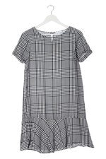 Vestido de verano mujer OPUS estampado a cuadros línea A submarino blanco negro talla 34