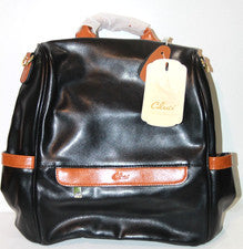 Cluci Mujer Mochila Cartera Negro Marrón Imitación Cuero Bolso de Viaje Antirrobo 12"