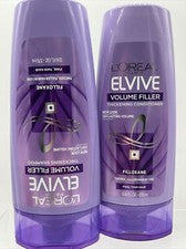 (2) Champú acondicionador cabello fino LOreal Elvive relleno de volumen espesante 12,6 oz