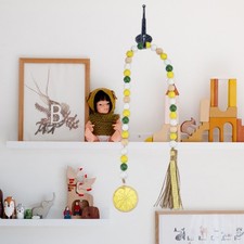1 pieza de madera amarilla decoración colgante para el hogar estilo nórdico para decoración navideña